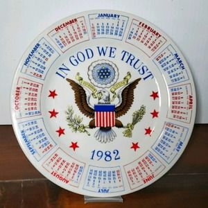 Vintage 1982 Calendar Plate by Spencer's Gifts